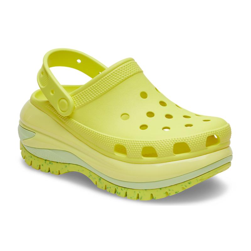 Crocs Классические клоги Crush на толстой подошве Halo 6,1 см женские кислотно-желтые