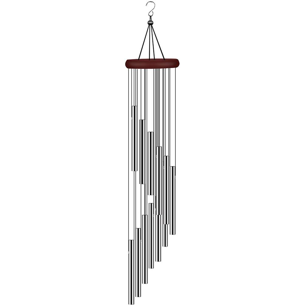Metal Wind Chimes with 12 Aluminum Alloy Tubes Hanging Sympathy Wind Chimes for Home Garden