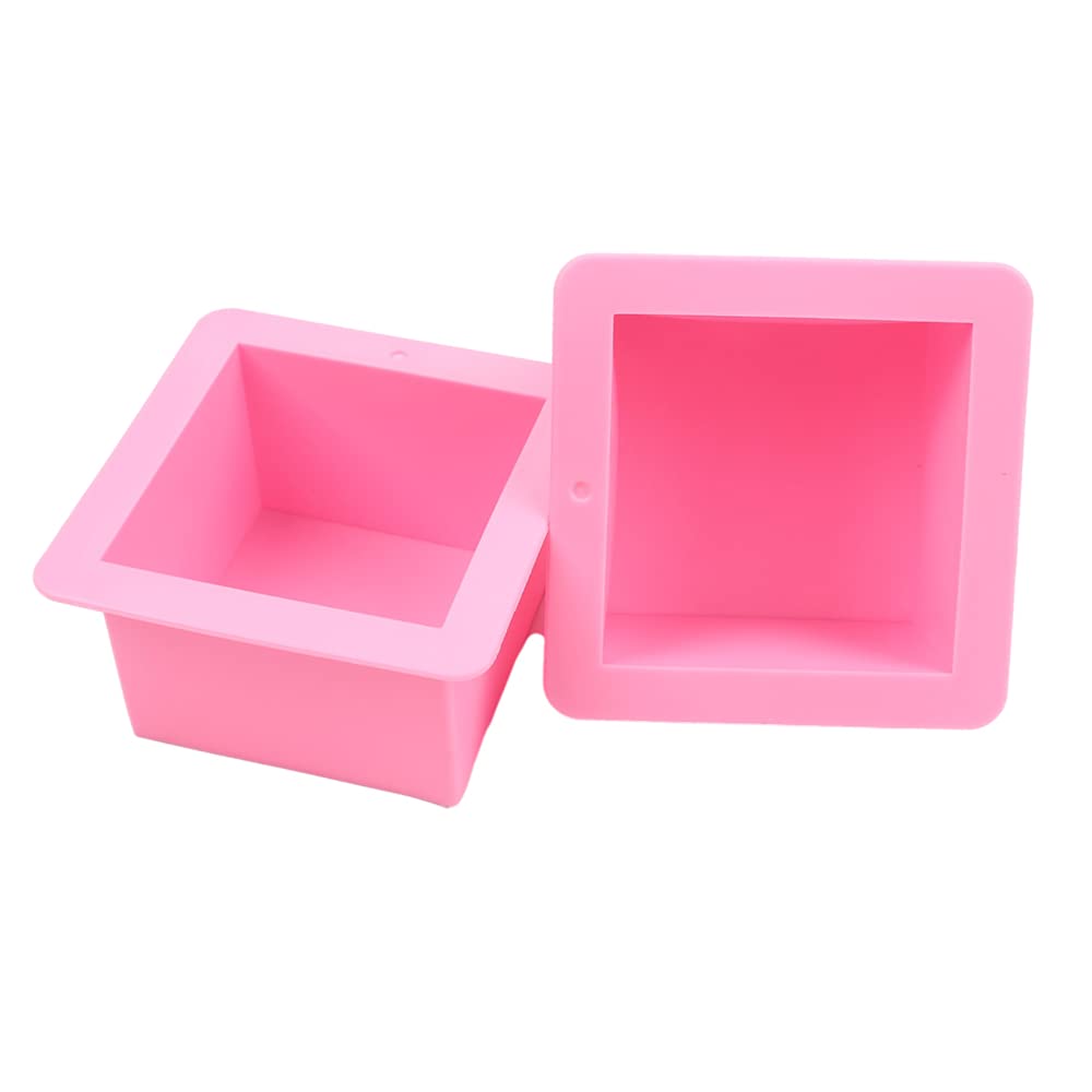 2 Pcs Non-Stick Square Baking Silicone Molds Quick Release Bread Pan Bakeware Tray for Cheese Cake Tier Cake Handmade Toast Mold