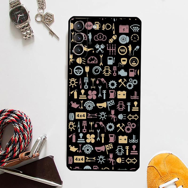 Automobile Spare Parts Car Engine Case For Samsung Galaxy S25 S24 Ultra S20 S21 S22 S23 Plus S9 S10 S24 FE S25 FE Cover Coque