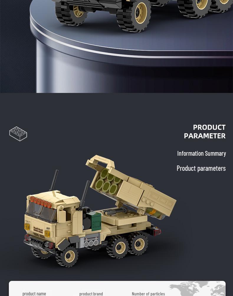 Children's Military Tank & Rocket Building Blocks Kit - Interlocking Toy for Boys