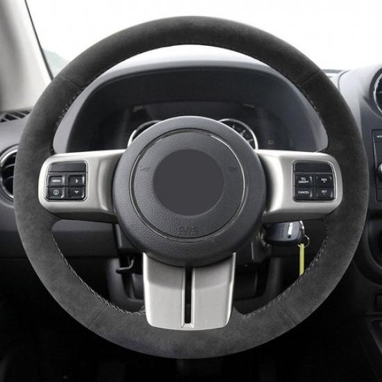 Black Steering Wheel Suede Leather Cover For Jeep Wrangler Patriot SUV 2011-2017
