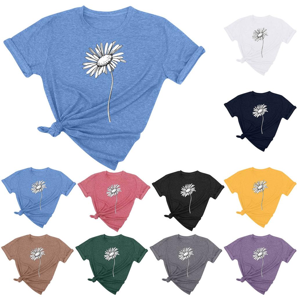 Женская мода, повседневный пуловер с круглым вырезом и принтом, футболка с короткими рукавами, топ