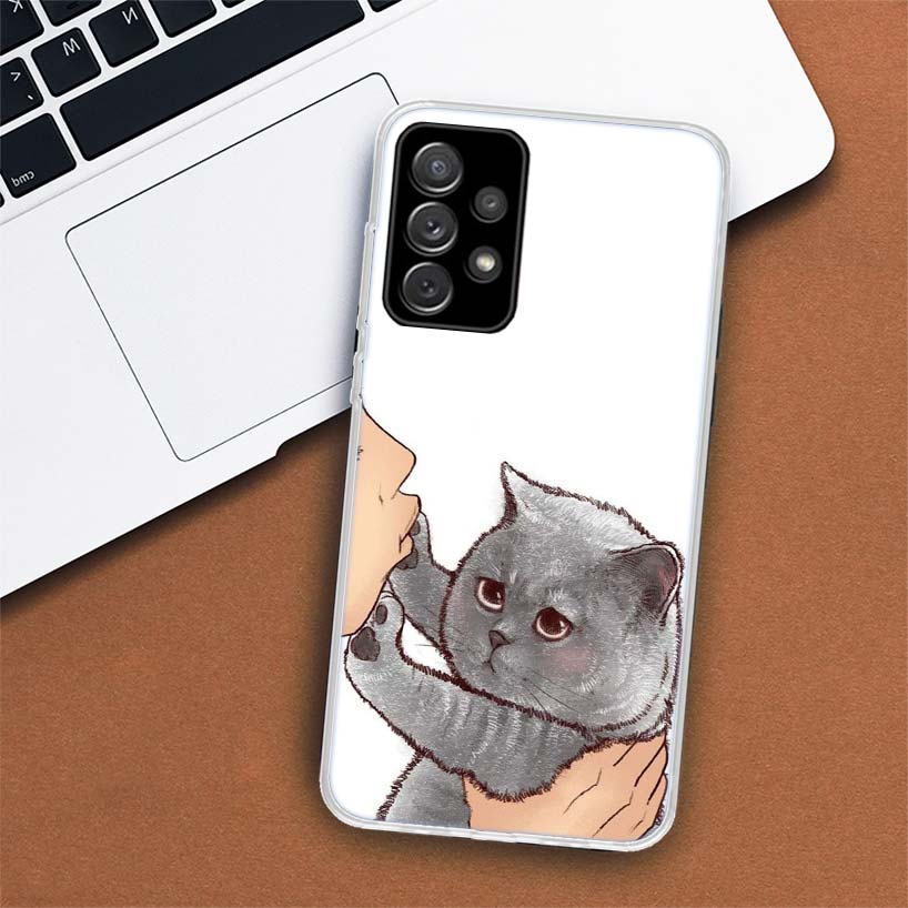 Kiss My Lovely Cat Kitten Phone Case For Samsung Galaxy A51 A71 A50 A70 A40 A30 A20E A10 A41 A31 A21S A11 A01 A6 A8 + A7 A9 Plus