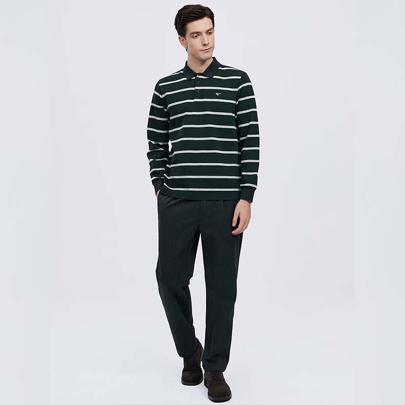SEPTWOLVES Antibacterial Breathable Long Sleeve Polo Shirt