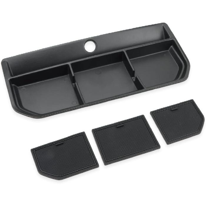 Auovo Dashboard Organizer Tray for Ford F150 2021 2022 2023 Center Console Car Dashboard Accessories Phone Holder ABS Insert Secondary Storage Box