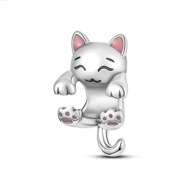 Стерлингового серебра 925 пробы, сердце, лапа животного, прозрачная снежинка, сверкающая корона, подвеска в виде тыквы, подходит для оригинального модного браслета