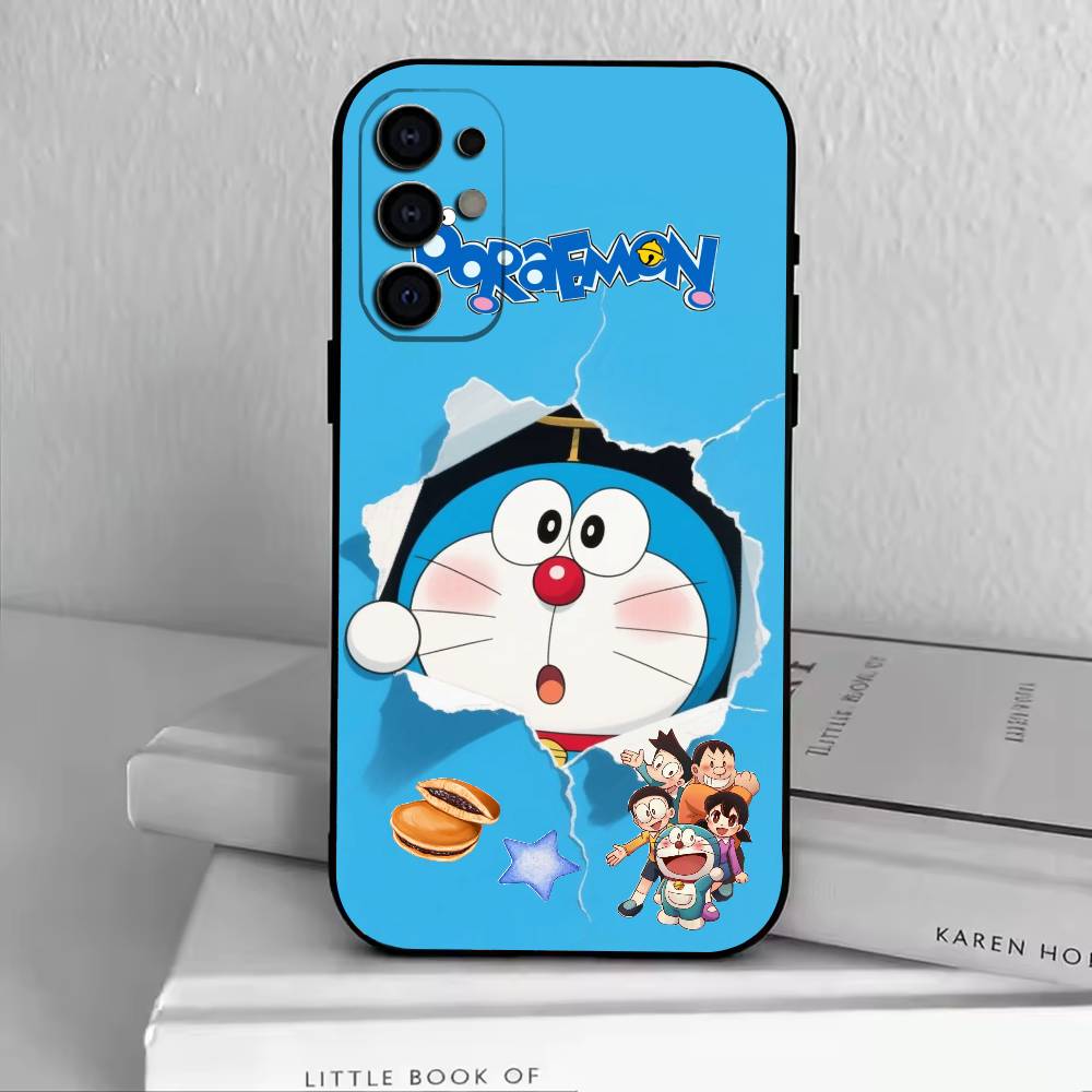Cat Do rae mon Phone Case For Samsung S25,S24,S21,S22,S23,S30,Ultra,S20,Plus,Fe,Soft Silicone Black Cover