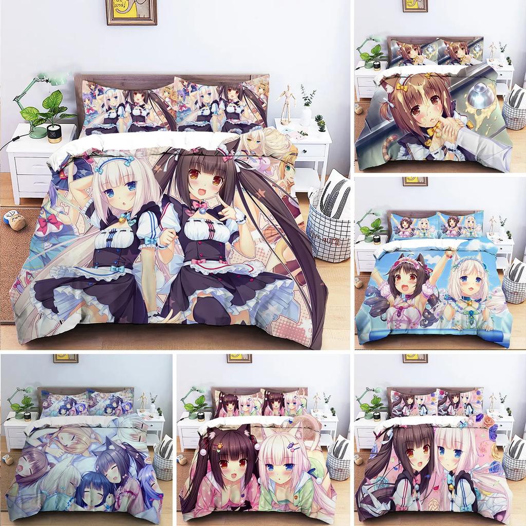 Anime Sexy Girl Bedding Set Down Duvet Bedroom Bed Cover Single and Double King Size Quilt Cover Home Textile 2/3pcs