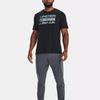 Under Armour Letter Print Crew Neck Short Sleeve T-Shirt Men Tops Black 1361903-003