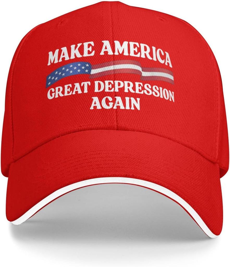 Make America Great Depression Again Polyester Baseball Cap Patriotic Political Unisex Outdoor Adjustable Hat