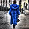 Длинные экологичные норковые шубы с большим капюшоном, модные, роскошные, новые, королевского синего цвета, с длинным рукавом, норковая шуба для женщин, верхняя одежда 5XL