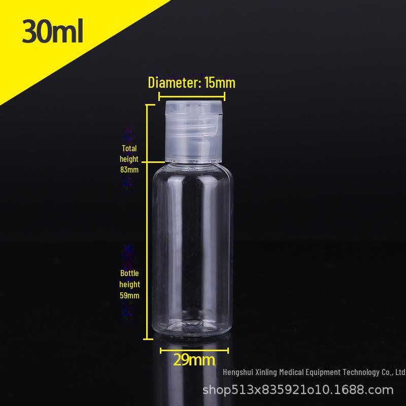 Прозрачная пластиковая бутылка из ПЭТ с откидной крышкой-бабочкой - доступна в объемах 30 мл, 50 мл, 100 мл для косметики и лосьонов