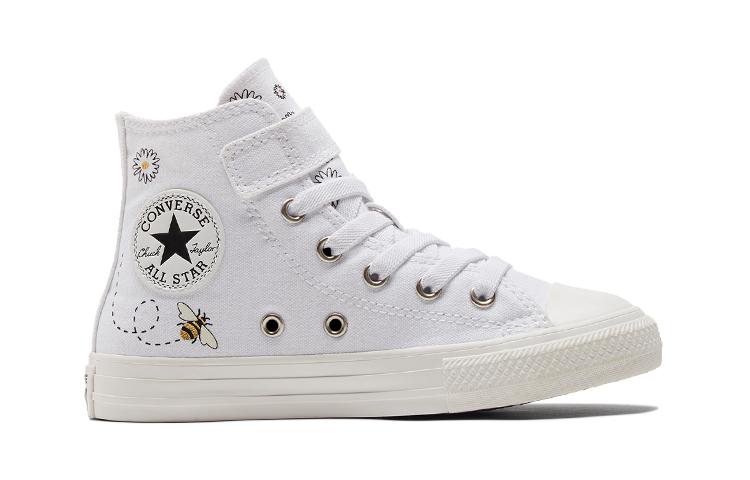 Converse Кеды Chuck Taylor All Star 1V Высокие из Канваса Детские Канвасные Кеды Белый Черный Дети Возраст 3 7 Лет A01619C