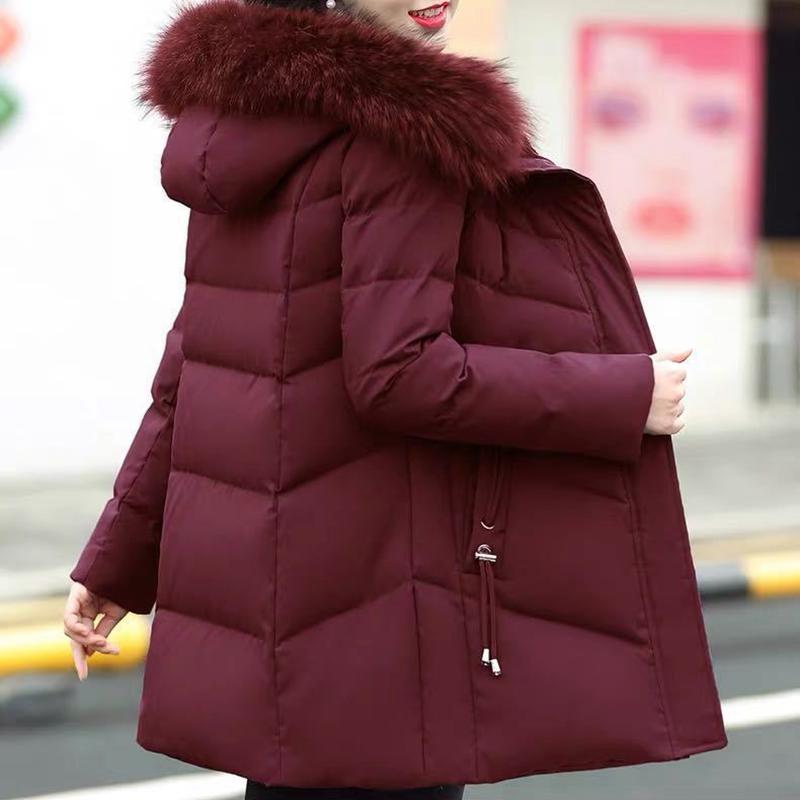 Осенне-зимняя женская пуховая куртка средней длины, модная стеганая куртка среднего и пожилого возраста