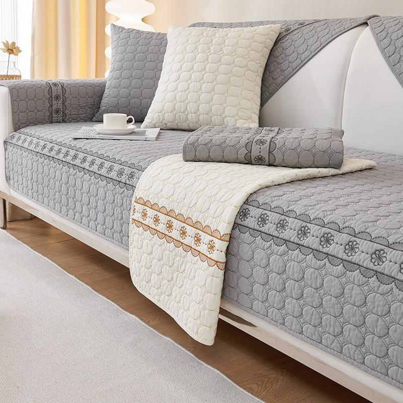 Подушка для дивана из стираного хлопка, универсальная для всех сезонов, ткань из стираного хлопка, простой чехол для дивана, нескользящая подушка, утолщенная и универсальная.