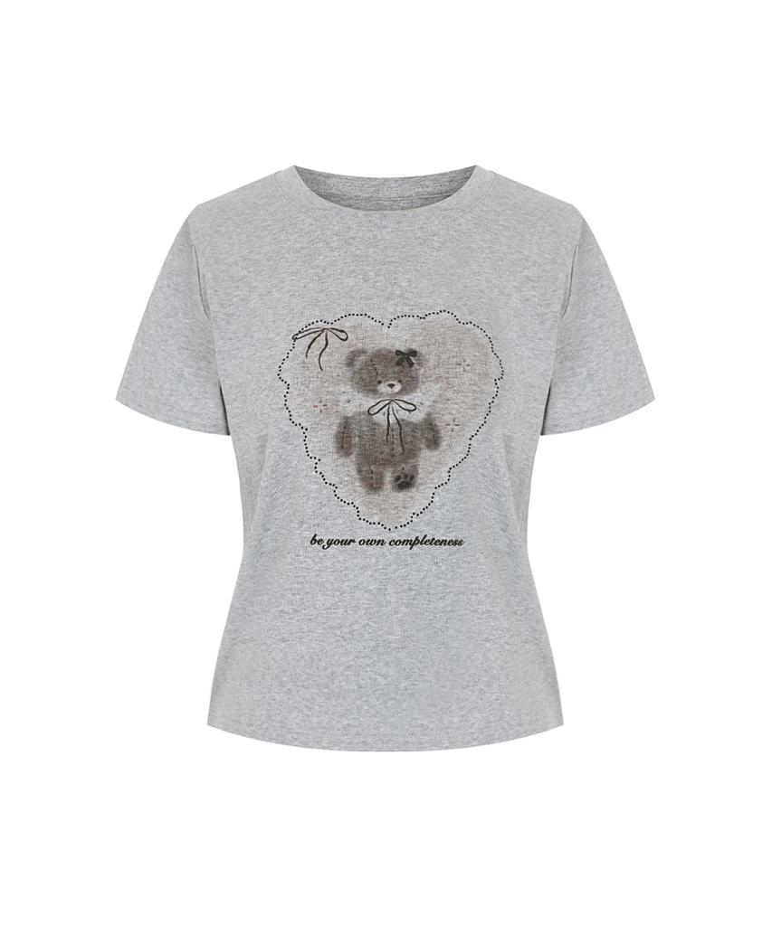 PAIGEFLYNN Heart Bear Print Round T-Shirt_S6Bts040C