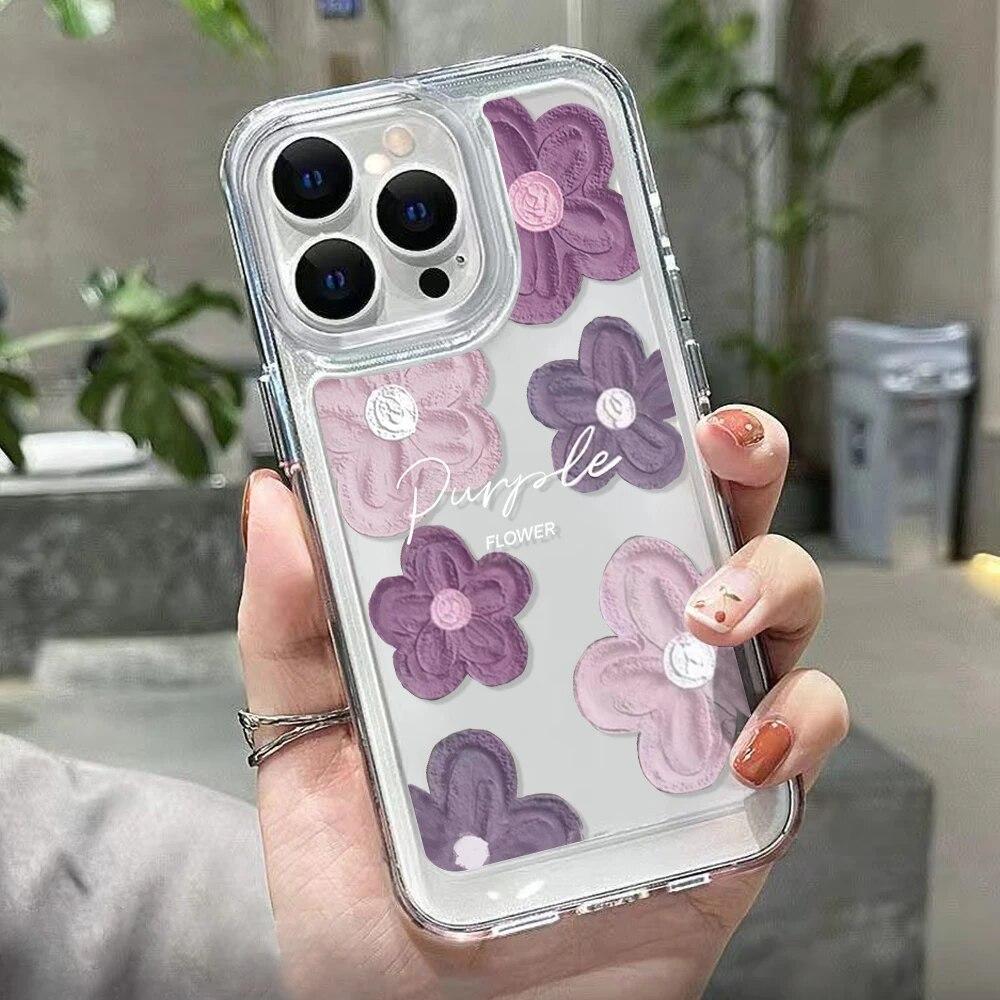 Чехол для телефона Ins Flower для iPhone 14 Pro Max, чехол для iPhone 13 11 12 15 Pro Max X XS Max XR 7 8 Plus SE, прозрачный защитный чехол