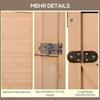 Wooden Small Shed, Garden Storage Shed with Shelves and Bolt Latch, 75L x 56W x115H cm, Natural
