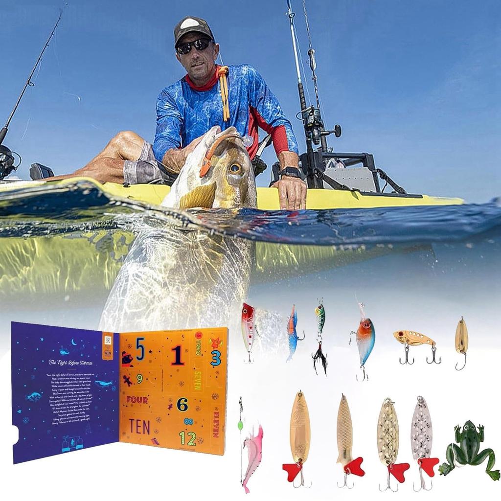 Advent Calendar Fishing Countdown, Fishing Tackle Advent Calendar For Fish Adult Men Teen Boys, 2024 Surprise Gift