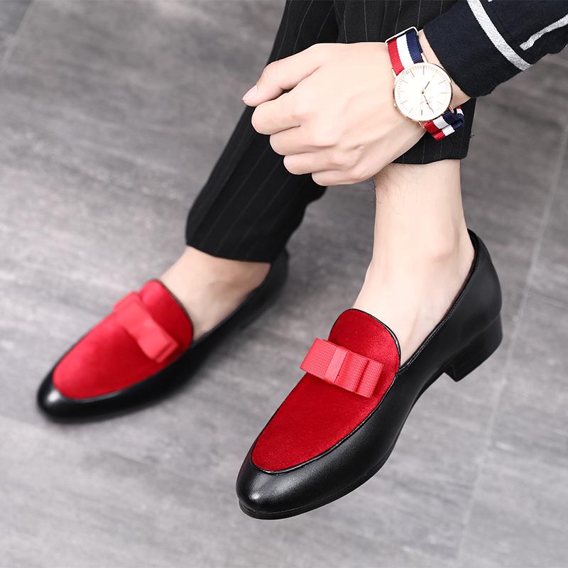 Men's Casual Leather Shoes Men Fashion Wedding Party Loafers Moccasins with Bow Mens Light Comfortable Driving Flats