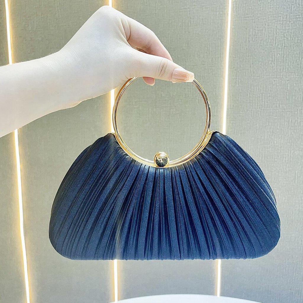 "Pleated Evening Handbag: Small Crossbody for Banquets & KTV"