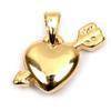 [M9480] - Gold Plated Pendant 'Love' (Cupid's Arrow) Gold - 17x16 Mm