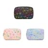Women Makeup Bag Cosmetic Organizer Geometric Design Waterproof Stain-Resistant Large Capacity Zipper Closure Storage Pouch