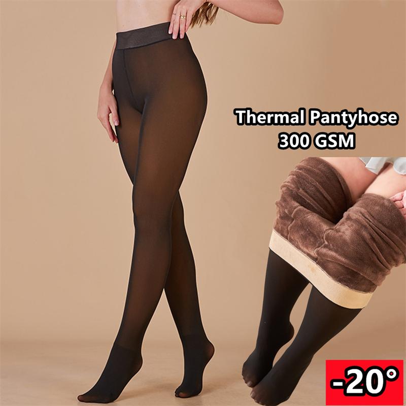 Women's Thermal Fleece Lined Tights, Winter Warm Footed Leggings