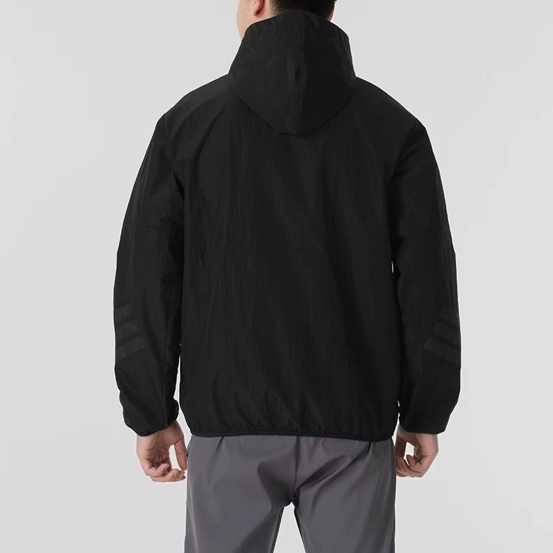 adidas M Fi Wv Wb Куртка с капюшоном на молнии, удобная, с длинным рукавом, мужская куртка, черная, JD4942