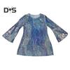 Women Dress Retro Sequin Bell Sleeves Plus Size Loose Fit Printed Halloween Cosplay Hippie Disco Dance Performance Party Bronzing Evening Dress