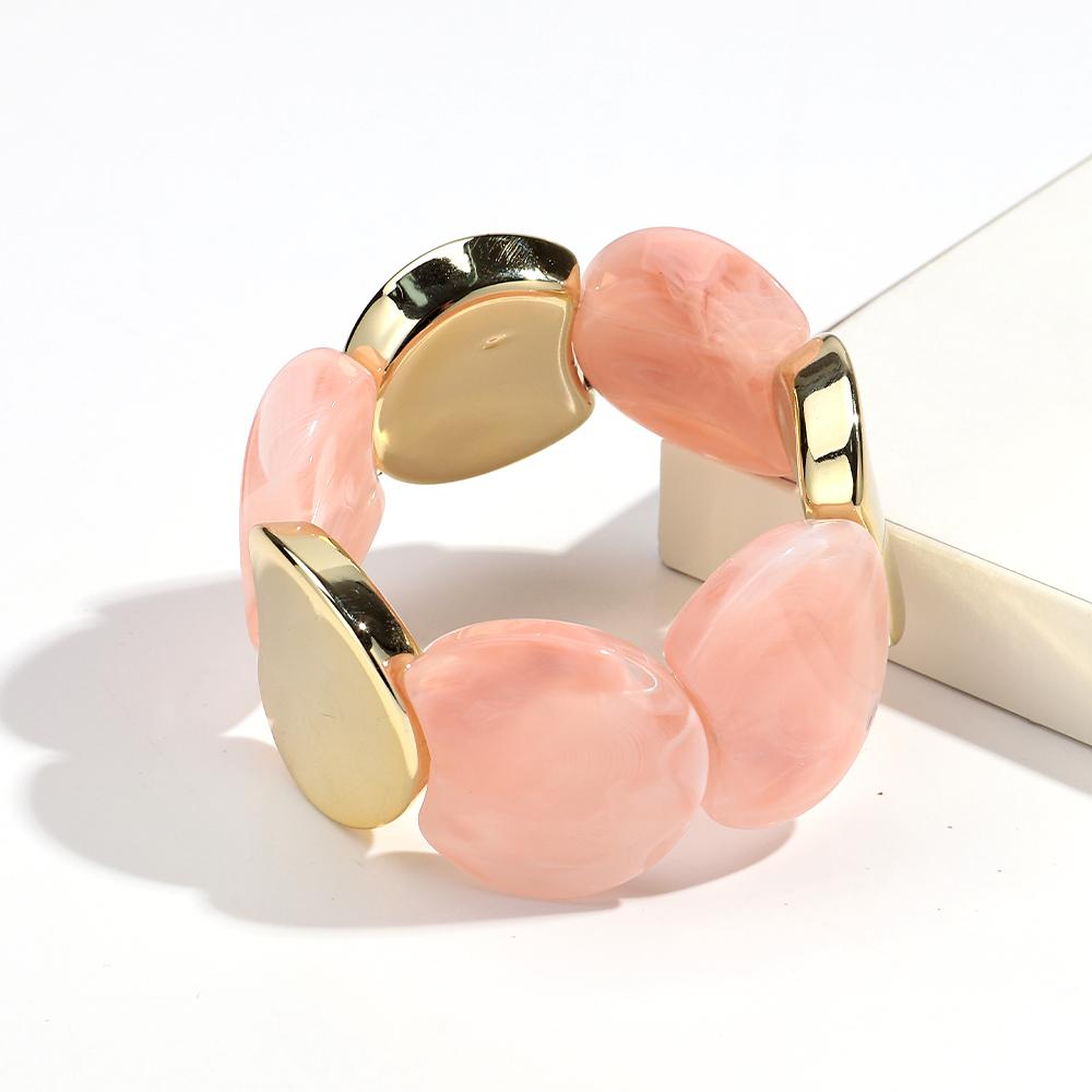 Round Spliced Elastic Rope Bracelets for Women European and American Fashion Simple Acrylic Bracelet Personalized Hand Jewelry