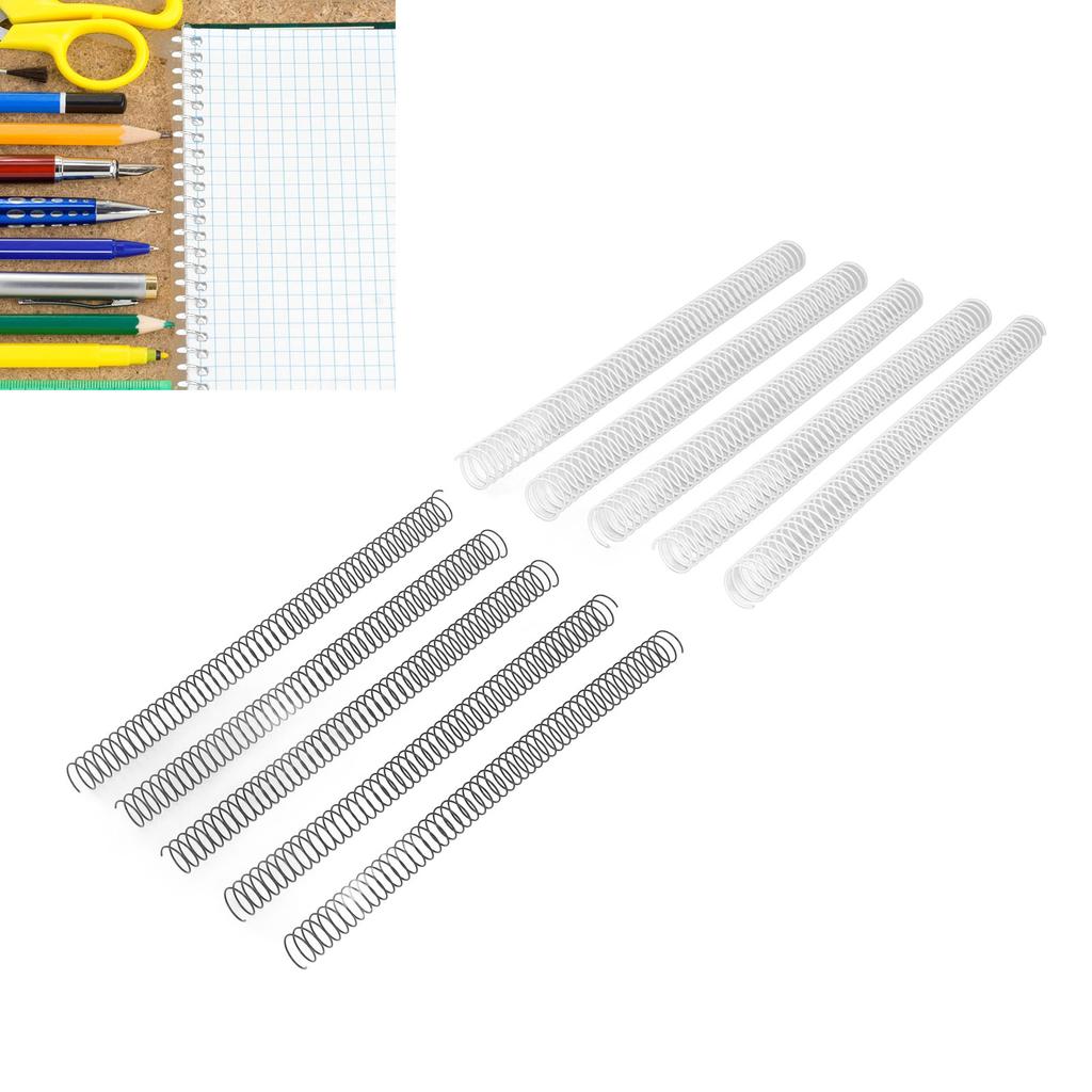 100 шт., металлические спиральные катушки диаметром 19 мм, 48 зубцов, 4 шт.:Переплетная спираль, 1 шаг, емкость 170 листов