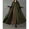 Woman And Men Green Vintage Hooded Lace-up Cape Extended Cape Performance Costume Play Costume