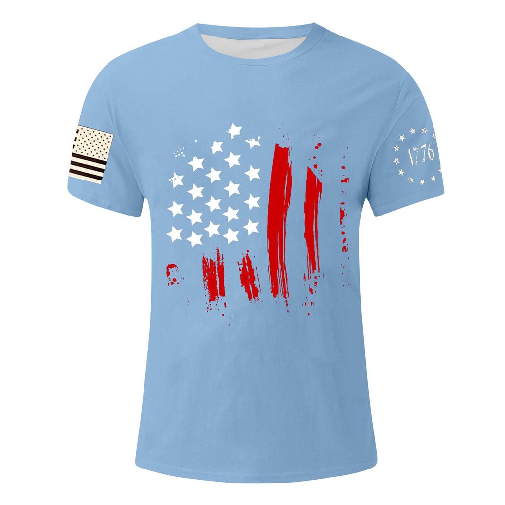Men's Independence Day Printed T-Shirt Men's Loose Casual Short Sleeve Top