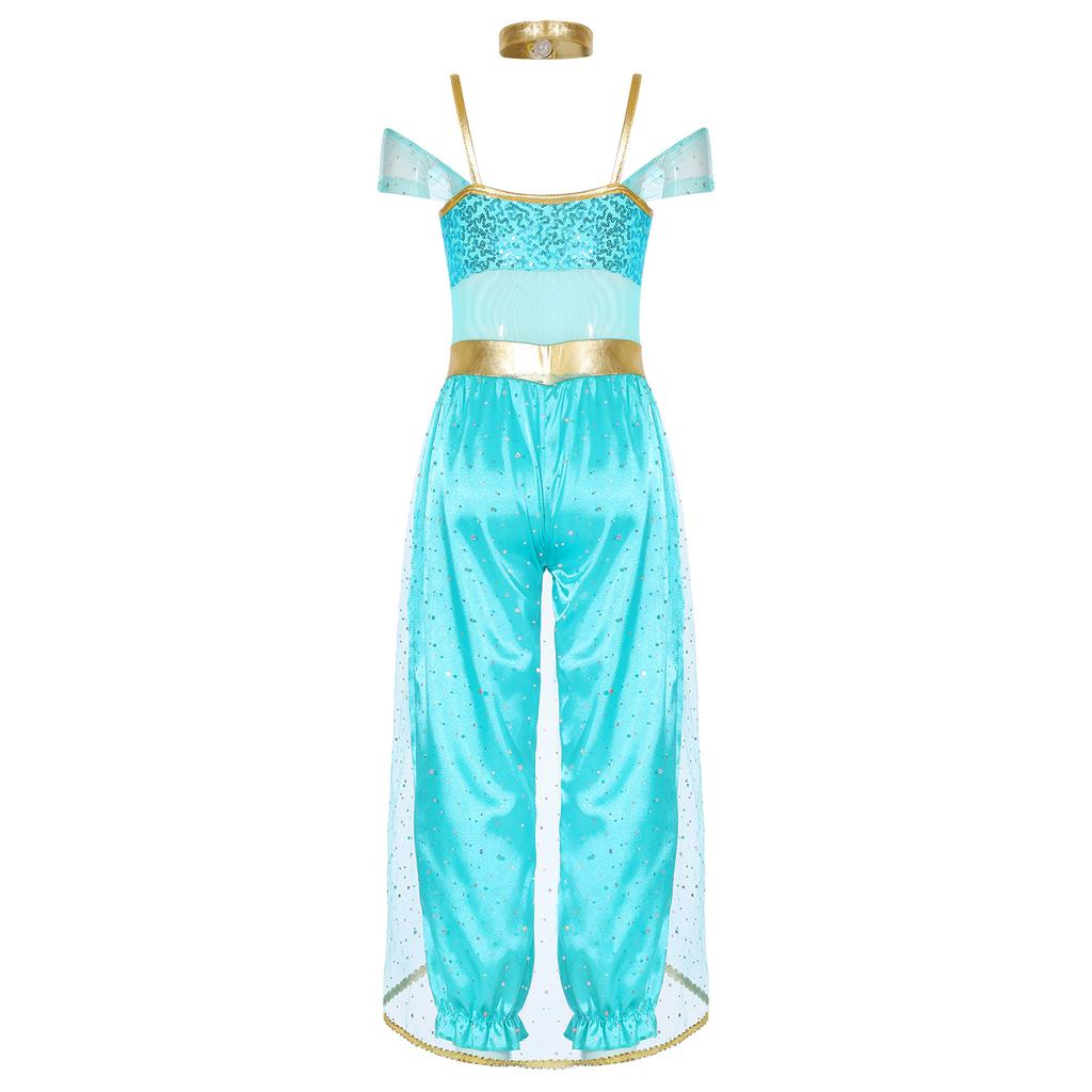 Необычный костюм арабской принцессы для девочек, комбинезон для танца живота, костюм на Хэллоуин, нарядное платье для косплея