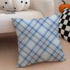 classical blue tartan design plaid Cushion Cover Throw Pillow Cover Hidden Button Durable Polyester Chair Cushion