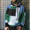 Vintage Hoodies for Men 3D Plaid Print Colorful Hoodie Sweatshirts Long Sleeve Pullovers Street Mens Clothes Casual Unisex Tops