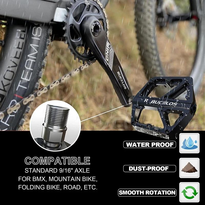 Велосипедные педали BUCKLOS с герметичным подшипником, педаль платформы MTB для велосипеда, горный нейлоновый велосипед, плоские педали 9/16 дюймов, часть шоссейного велосипеда MTB