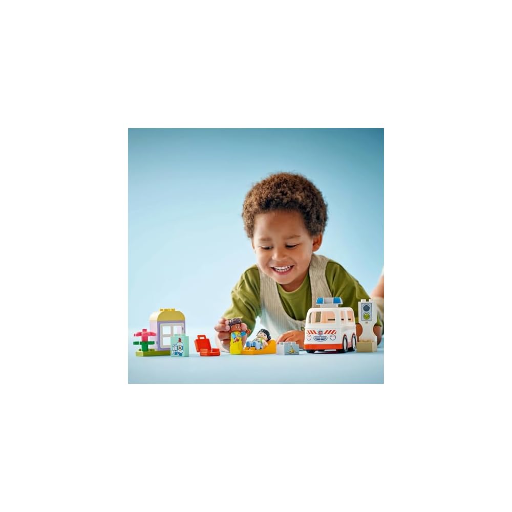 LEGO DUPLO Town Emergency Vehicle Toy Set for Kids 1.5-4 Years Old Educational Building Blocks