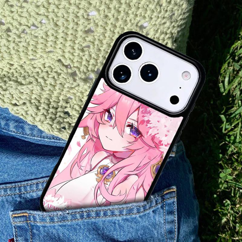 Чехол для телефона Genshin Impact Яэ Мико Совместим с для IPhone 17air 16e 15 14 13 12 11Pro Max 17 Air