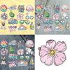 Cartoon Bus Repair Patches Sew On/Iron On Patches Flowers Embroidered Patches Applique Patches for Backpacks Decorations