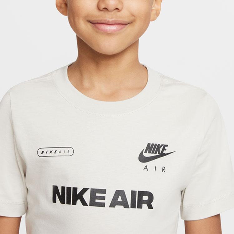 Nike Футболка с круглым вырезом и буквенным принтом, повседневная, удобная, с коротким рукавом, детские топы, белая, DO1813-072