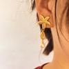 18K Gold-Plated Starfish Seashell Pendant Tassel Earrings