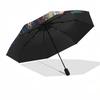 Viking Warrior Fantasy Art Print, Norse Mythology Decor Umbrella, Cute Umbrella with Cute Design, Portable 3-Fold Compact Umbrella for Men & Women, Va
