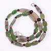 Natural Green Rutile Quartz Aventurine Garnet Beads Necklace 4-18 Mm 18" UB-8029 UB-8029