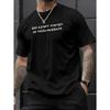 Европейский размер Мужская футболка с русским кириллическим текстом - Черная с белой кириллицей и русским алфавитом, Удобный крой, Короткий рукав