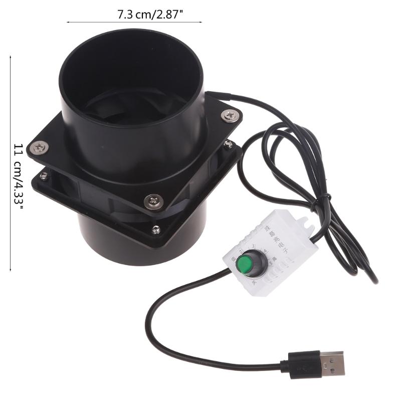 Compact and Portable Fume Extractor Fan with Duct Pipe and Ventilation Tubing for Kitchen and Bathroom Use - USB Powered