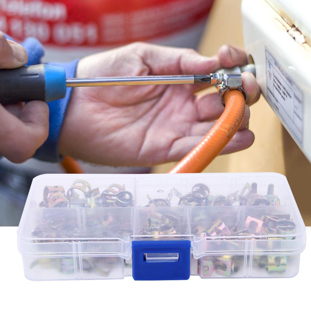 75 шт. Хомут для шланга 6 мм 7 мм 8 мм 9 мм 10 мм Пружинные хомуты для шланга Набор крепежных элементов для труб