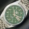 REFURBISHED JAPAN MADE SEIKO 5 AUTOMATIC MENS WATCH GREEN DIAL CUSTOM A440034-2 QV90-a440034